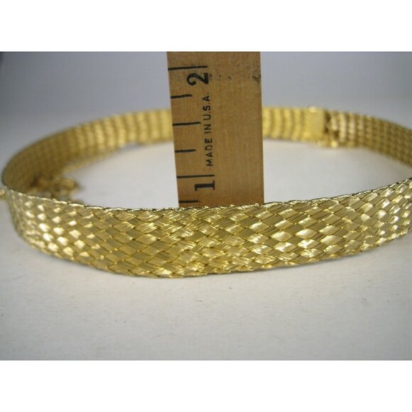 Gold Tone Textured Chain Belt Adjustable Chain Closure 25 inch Woven main image 6